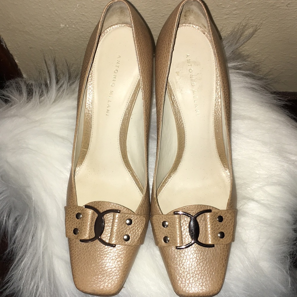 ANTONIO MELANI Beige Textured Heels